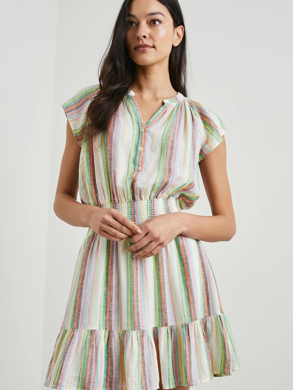 Rails Augustine Palais Stripes Smocked Waist Dress